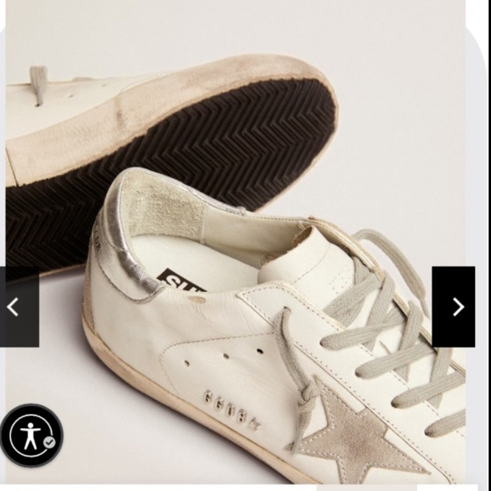 Golden Goose Super-Star Silver Heel & Metal Stud Lettering EUC worn once